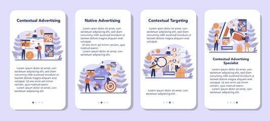 Contextual advertsing and targeting mobile application banner set.