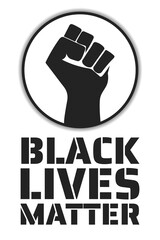 Black Lives Matter concept. Template for background, banner, poster with text inscription. Vector EPS10 illustration.