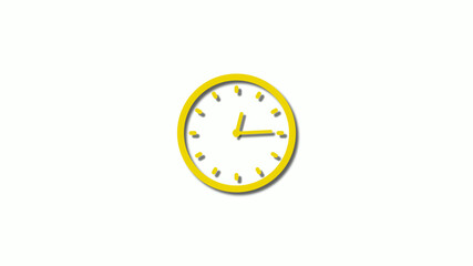 3d yellow color clock icon,watch icons,counting down clock icon