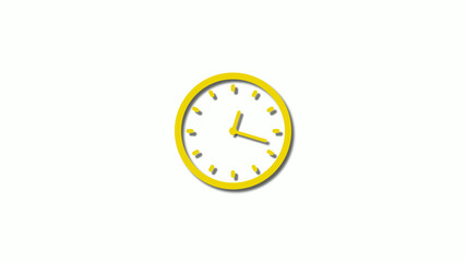 3d yellow color clock icon,watch icons,counting down clock icon