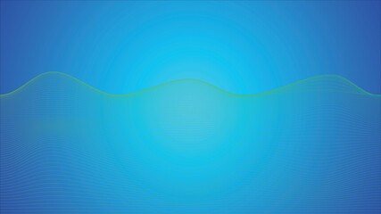 Blue and green background with stylized waves