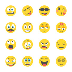 Fototapeta premium Emoticons flat Icons