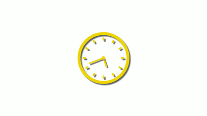 3d yellow color clock icon,watch icons,counting down clock icon