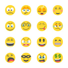 Fototapeta premium Smileys flat Icons
