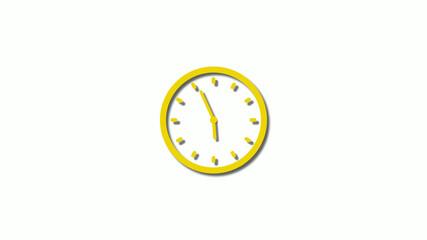 3d yellow color clock icon,watch icons,counting down clock icon