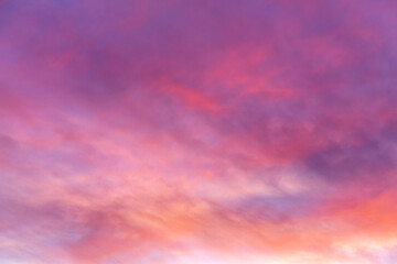 Red clouds at sunrise time. Beautiful background.