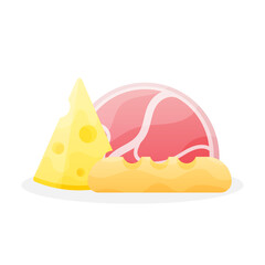 Foodstuffs. Set of food on a white background