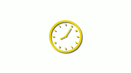 3d yellow color clock icon,watch icons,counting down clock icon