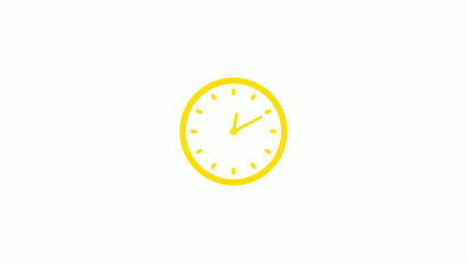 New yellow color clock icon on white background,Clock icons