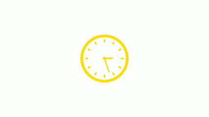 New yellow color clock icon on white background,Clock icons