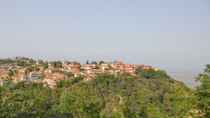 Fototapeta na wymiar View to Signagi and Alazani valley. Georgia.