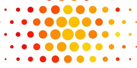 Light Pink, Yellow vector background with bubbles. Abstract decorative design in gradient style with bubbles. Pattern for booklets, leaflets.