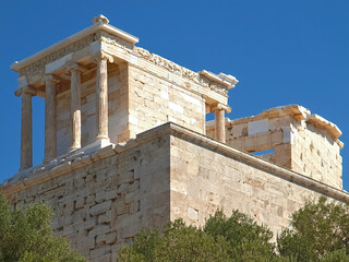 Famous temple of the Acropolis in Athens in Greece