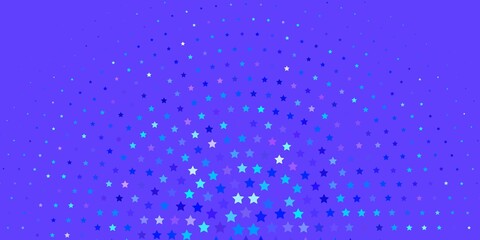 Light Pink, Blue vector layout with bright stars. Shining colorful illustration with small and big stars. Pattern for websites, landing pages.