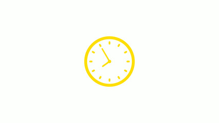 New yellow color clock icon on white background,Clock icons