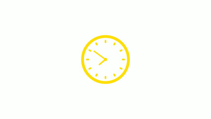 New yellow color clock icon on white background,Clock icons