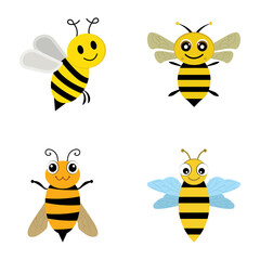 
Cartoon Honeybee Icons 
