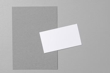 Business mock up cards with copy space on grey