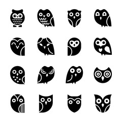 Baby Owl Glyph icons