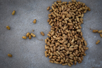 shot of groundnuts spreaded on the floor