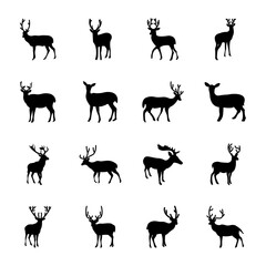 Stag Silhouette Set 