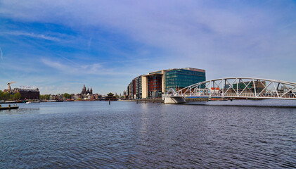 Amsterdam waterfront in Holland