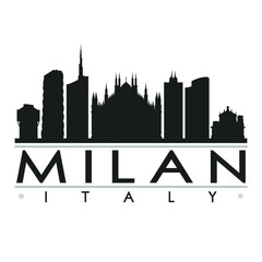 Fototapeta premium Milan Skyline Silhouette Design City Vector Art