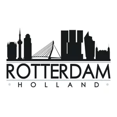 Photo sur Aluminium Rotterdam Rotterdam Skyline Silhouette Design Ville Art Vectoriel