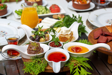 luxury breakfast in the garden
