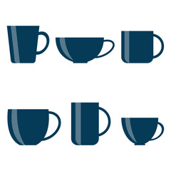 Tea and coffee cup set icon isolated on white background. Vector illustration
