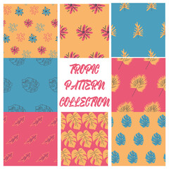 Minimal floral pattern in scandinavian style. Abstract monstera flowers seamless pattern.