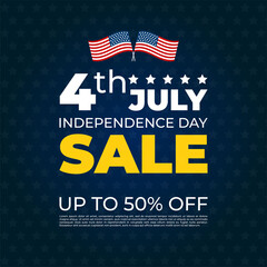 Independence day of the usa sale banner template design