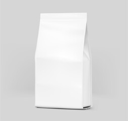 Realistic food bags on grey background. Isometric view. Vector illustration. Can be use for template your design, presentation, promo, ad. EPS 10.	