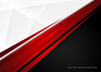 Template corporate concept red black grey and white contrast background.