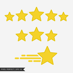 Five star rating icons in flat line style. Modern icons for customer review and feedback.