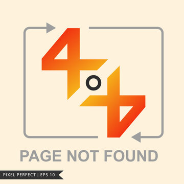 404 error page template layout for website. Flat graphic style for page not found on website and url.