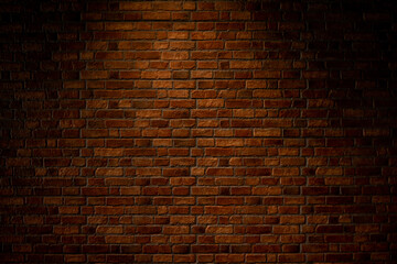 Old dark red brown brick wall texture background.