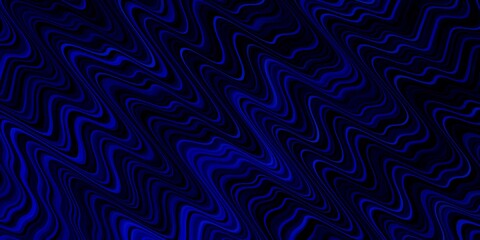 Dark BLUE vector layout with curves. Abstract illustration with bandy gradient lines. Template for cellphones. © Guskova