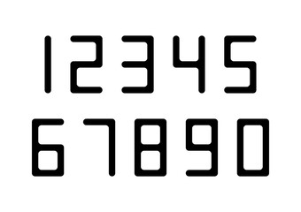 Set of numbers with black typography design elements