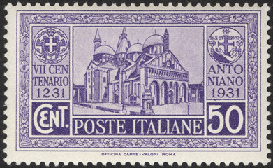 Postage stamps of the Italy. Stamp printed in the Italy. Stamp printed by Italy.