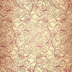 Golden ornate decorative seamless pattern