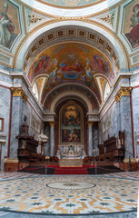 Fototapeta na wymiar Inside The Primatial Basilica of the Blessed Virgin Mary Assumed Into Heaven and St Adalbert. Esztergom, Hungary
