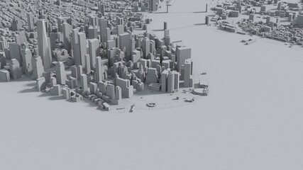 stylized graphics city of New York, 3D render