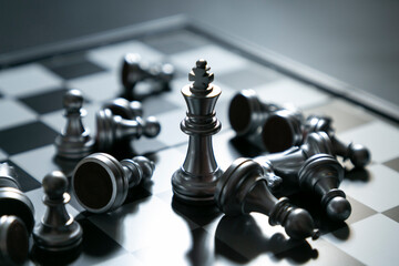 Chess board game concept of business ideas. Leader and teamwork concept for success.