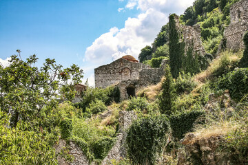 Fototapeta na wymiar Ruins of ancient Mystra - the capital of the despotate Morea