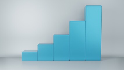 3d render business graph growth