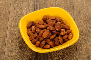 Almonds nuts heap