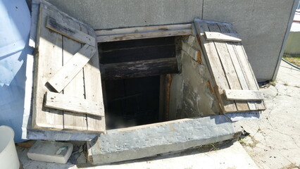 entrance to the basement of the house