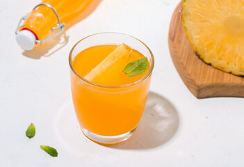 Fermented Kombucha Pineapple Drink. Next to the ingredients
