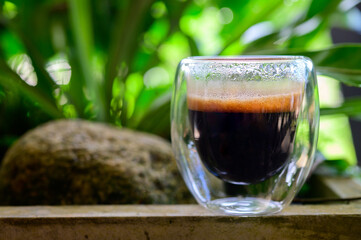 Cup of espresso on the table